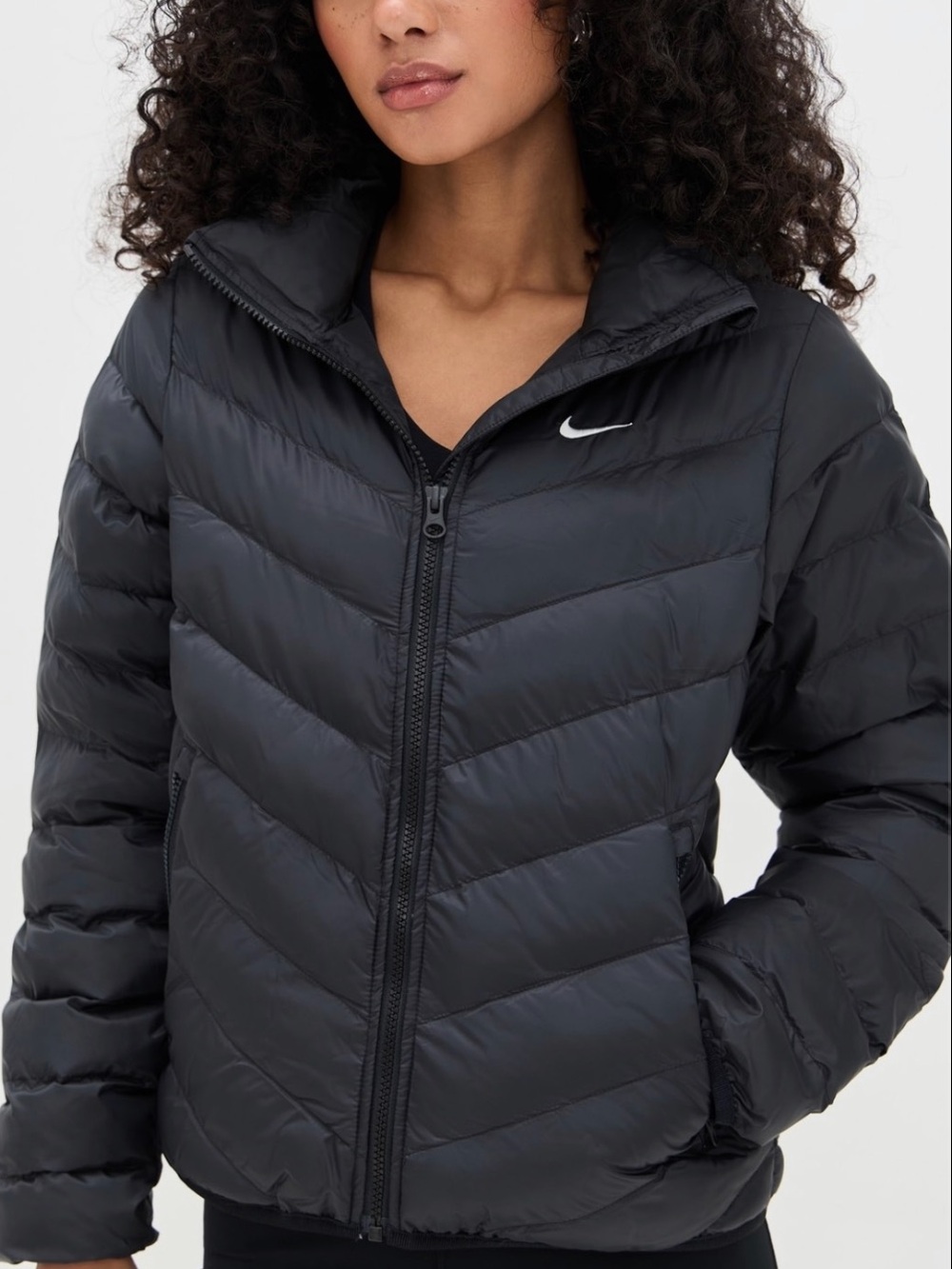 Nike Women’s Therma-Fit Black Quilted Wind Puffer Jacket Large NWT